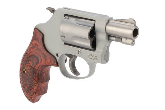 Smith & Wesson model 637PC revolver features a 5 shot cylinder